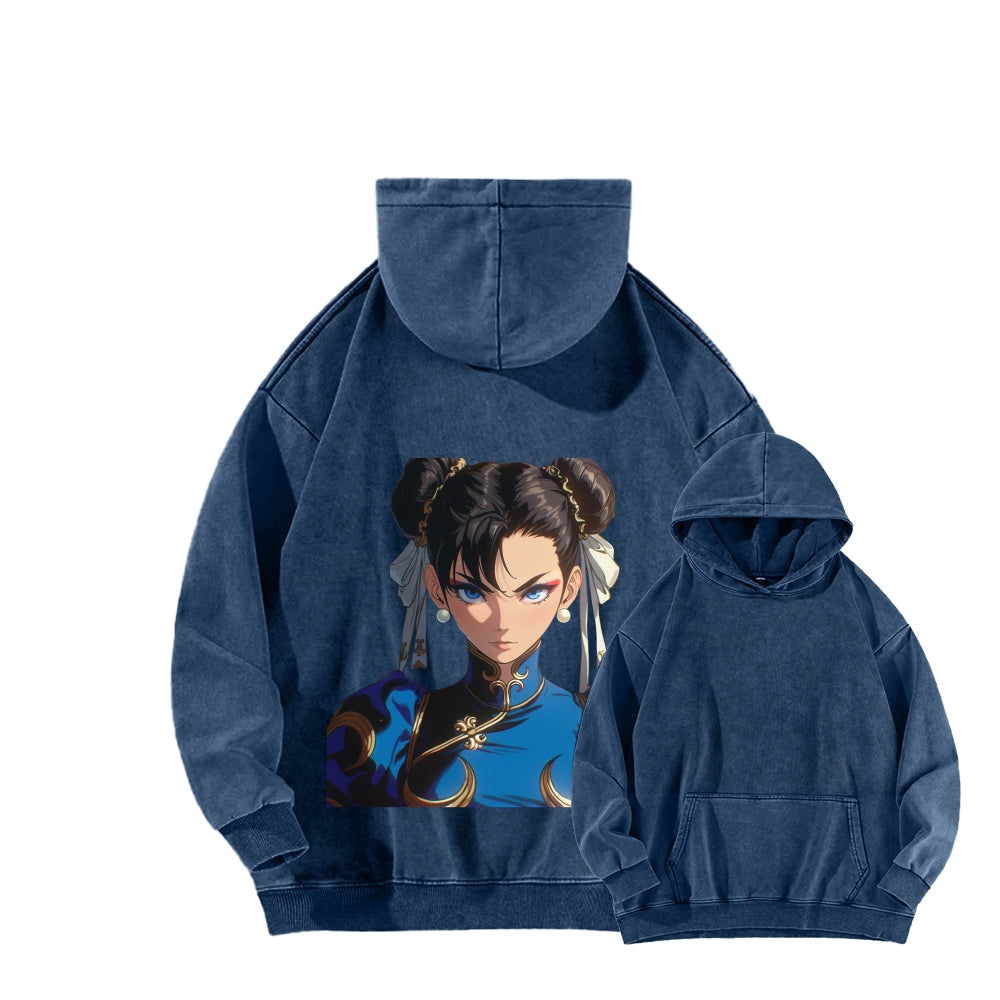 Fatal Fury CHUNLI  Unisex washed sweatshirts 2511016152