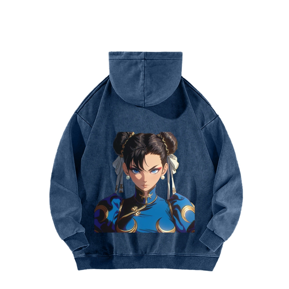 Fatal Fury CHUNLI  Unisex washed sweatshirts 2511016152