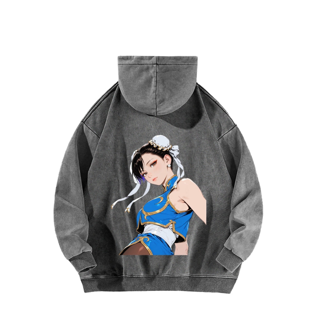 Fatal Fury CHUNLI  Unisex washed sweatshirts 2511016159