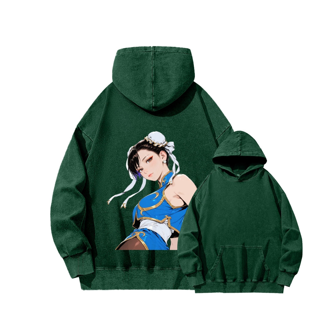 Fatal Fury CHUNLI  Unisex washed sweatshirts 2511016159