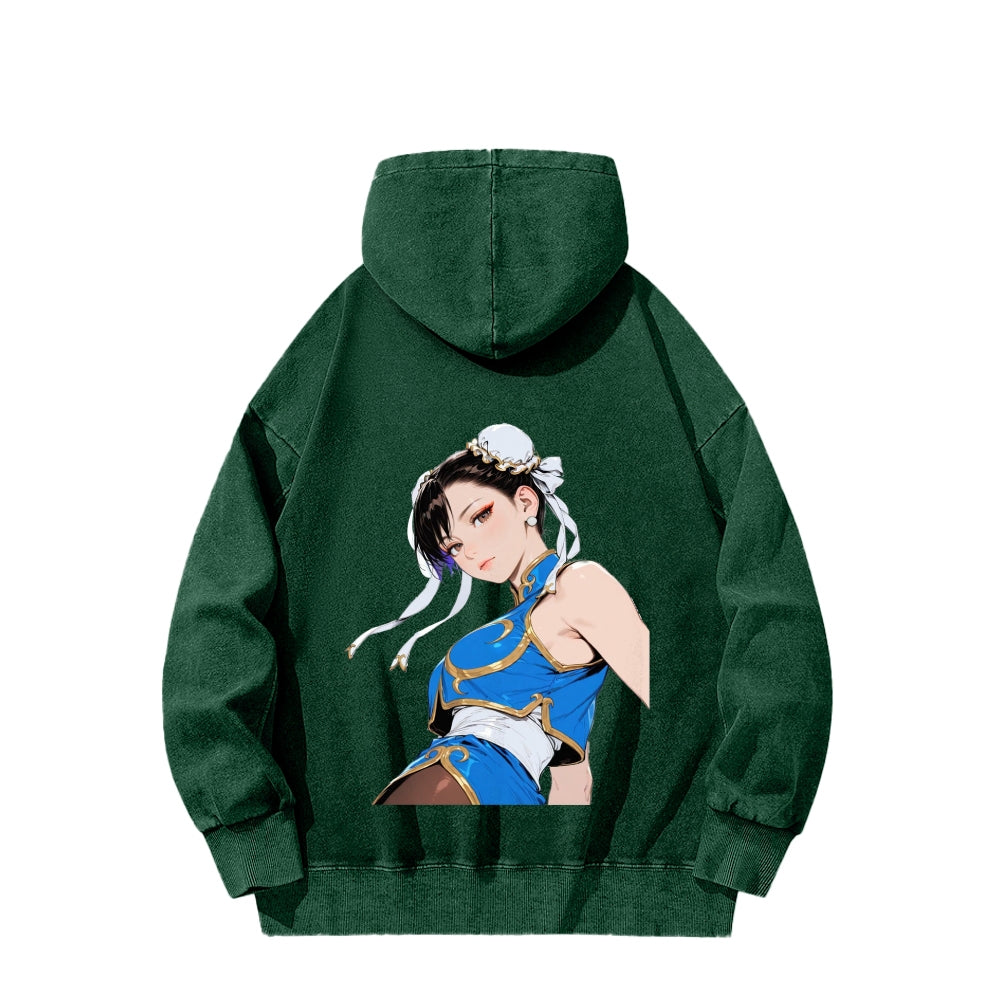 Fatal Fury CHUNLI  Unisex washed sweatshirts 2511016159