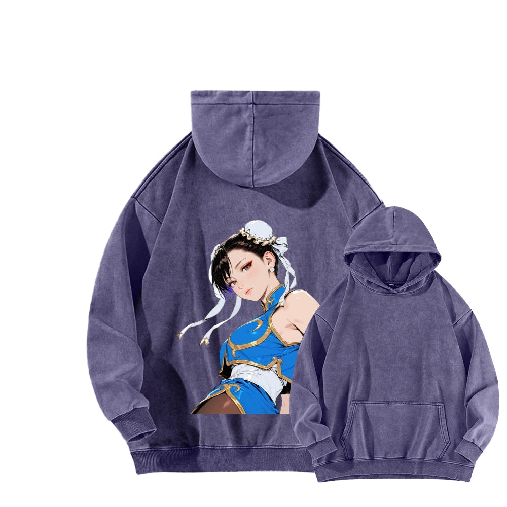 Fatal Fury CHUNLI  Unisex washed sweatshirts 2511016159