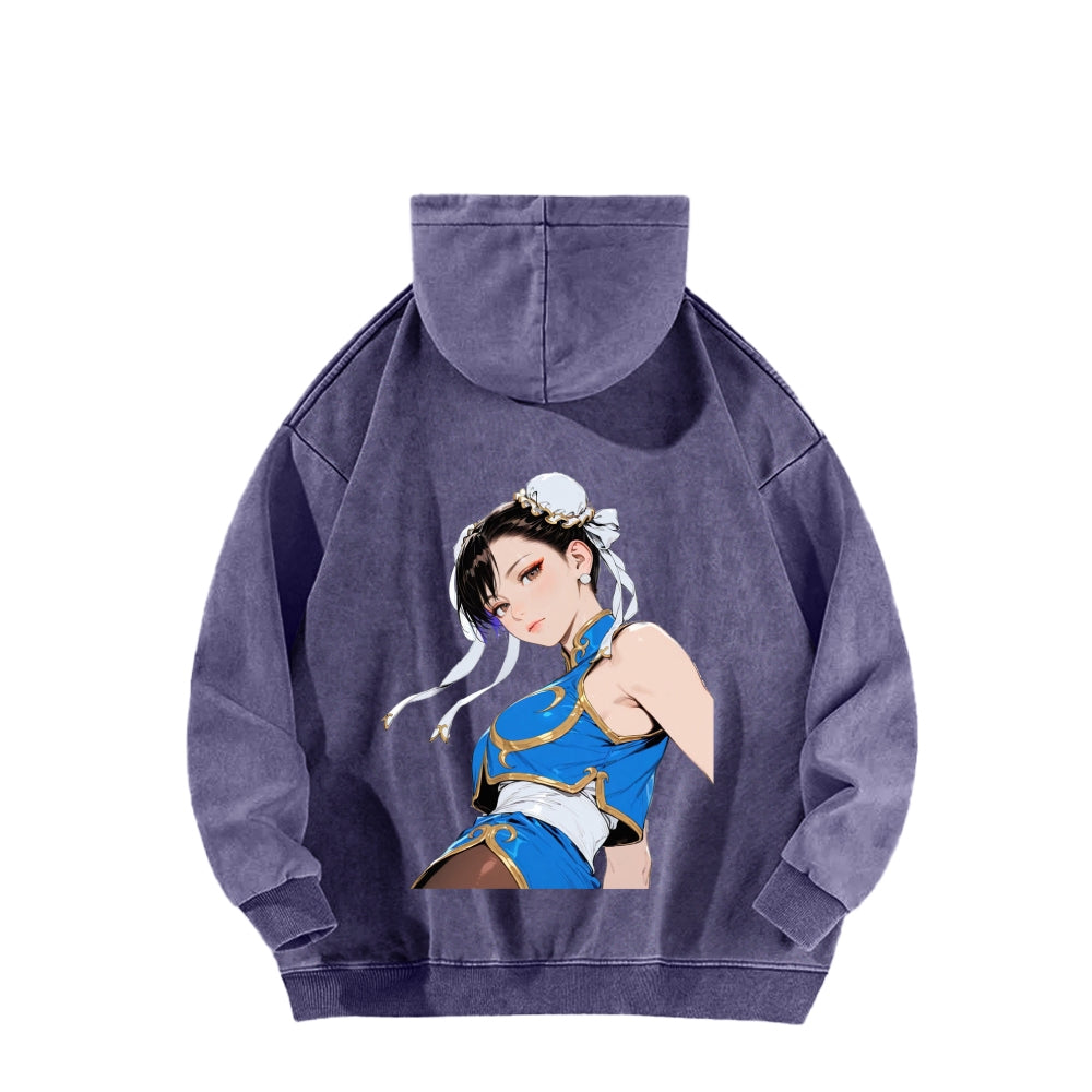Fatal Fury CHUNLI  Unisex washed sweatshirts 2511016159