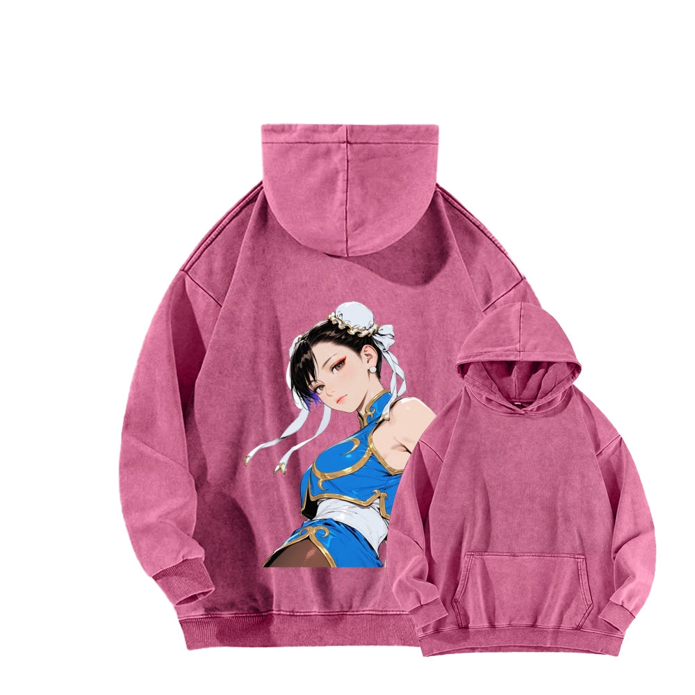 Fatal Fury CHUNLI  Unisex washed sweatshirts 2511016159