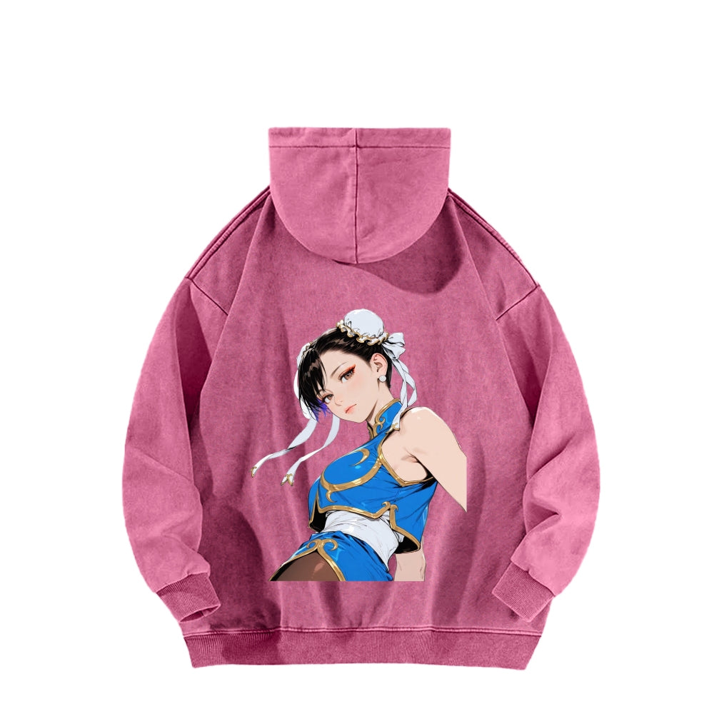 Fatal Fury CHUNLI  Unisex washed sweatshirts 2511016159
