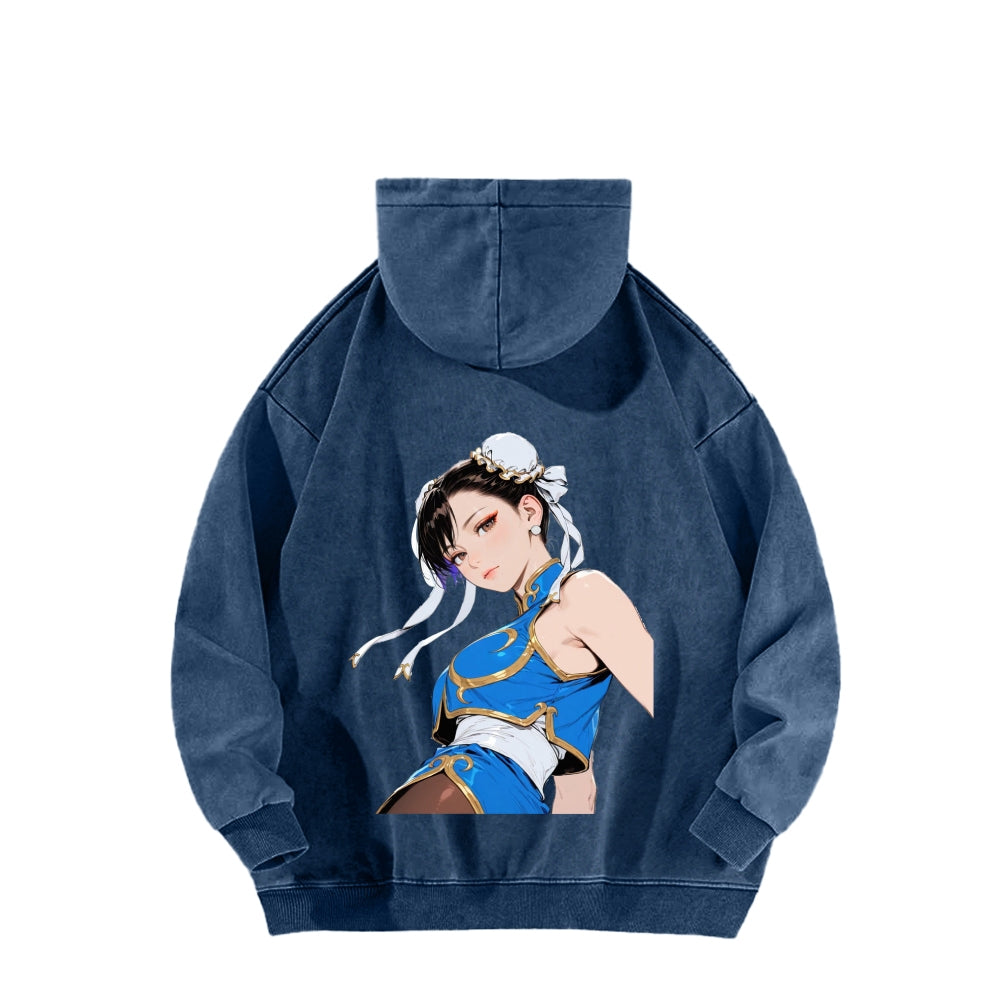 Fatal Fury CHUNLI  Unisex washed sweatshirts 2511016159