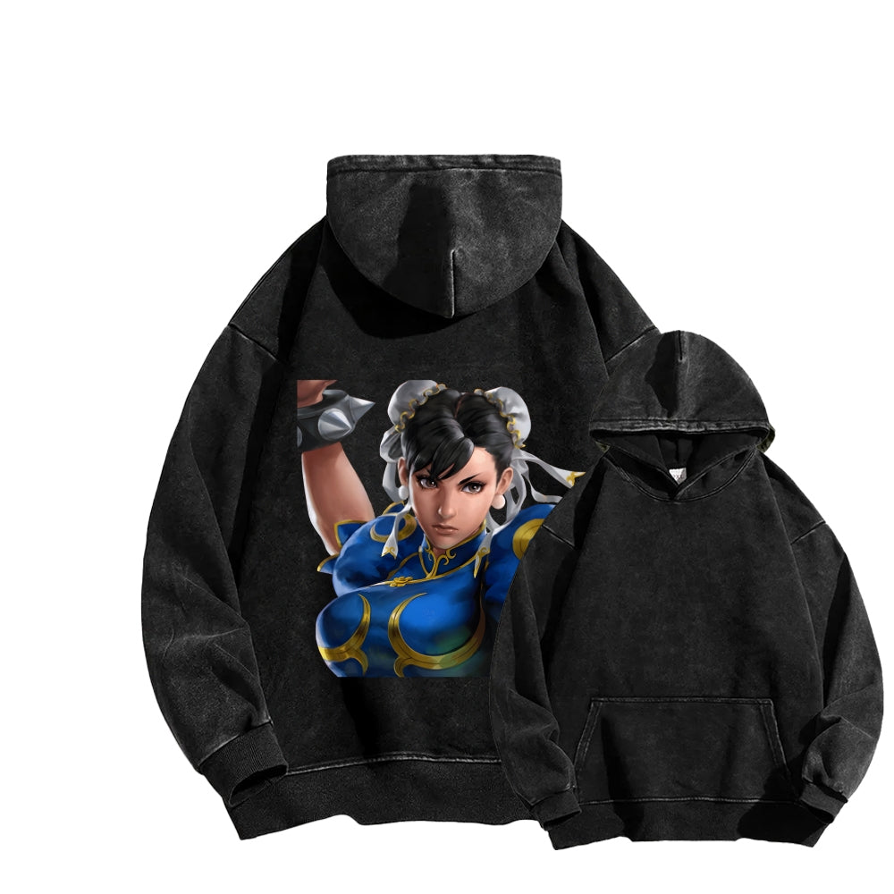 Fatal Fury CHUNLI  Unisex washed sweatshirts 2511016164