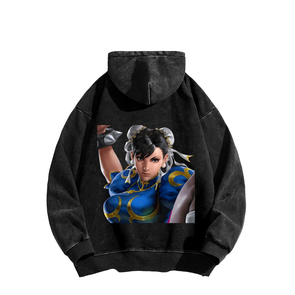 Fatal Fury CHUNLI  Unisex washed sweatshirts 2511016164
