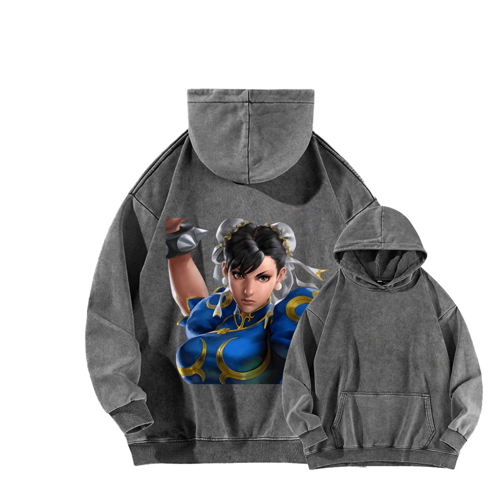Fatal Fury CHUNLI  Unisex washed sweatshirts 2511016164