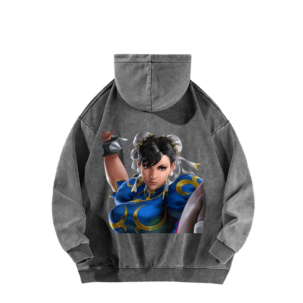 Fatal Fury CHUNLI  Unisex washed sweatshirts 2511016164