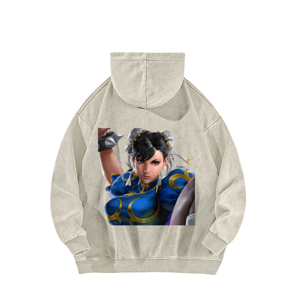 Fatal Fury CHUNLI  Unisex washed sweatshirts 2511016164