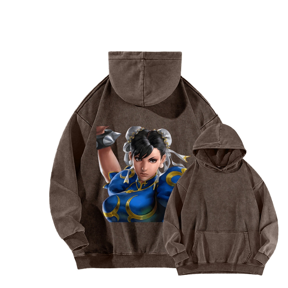 Fatal Fury CHUNLI  Unisex washed sweatshirts 2511016164