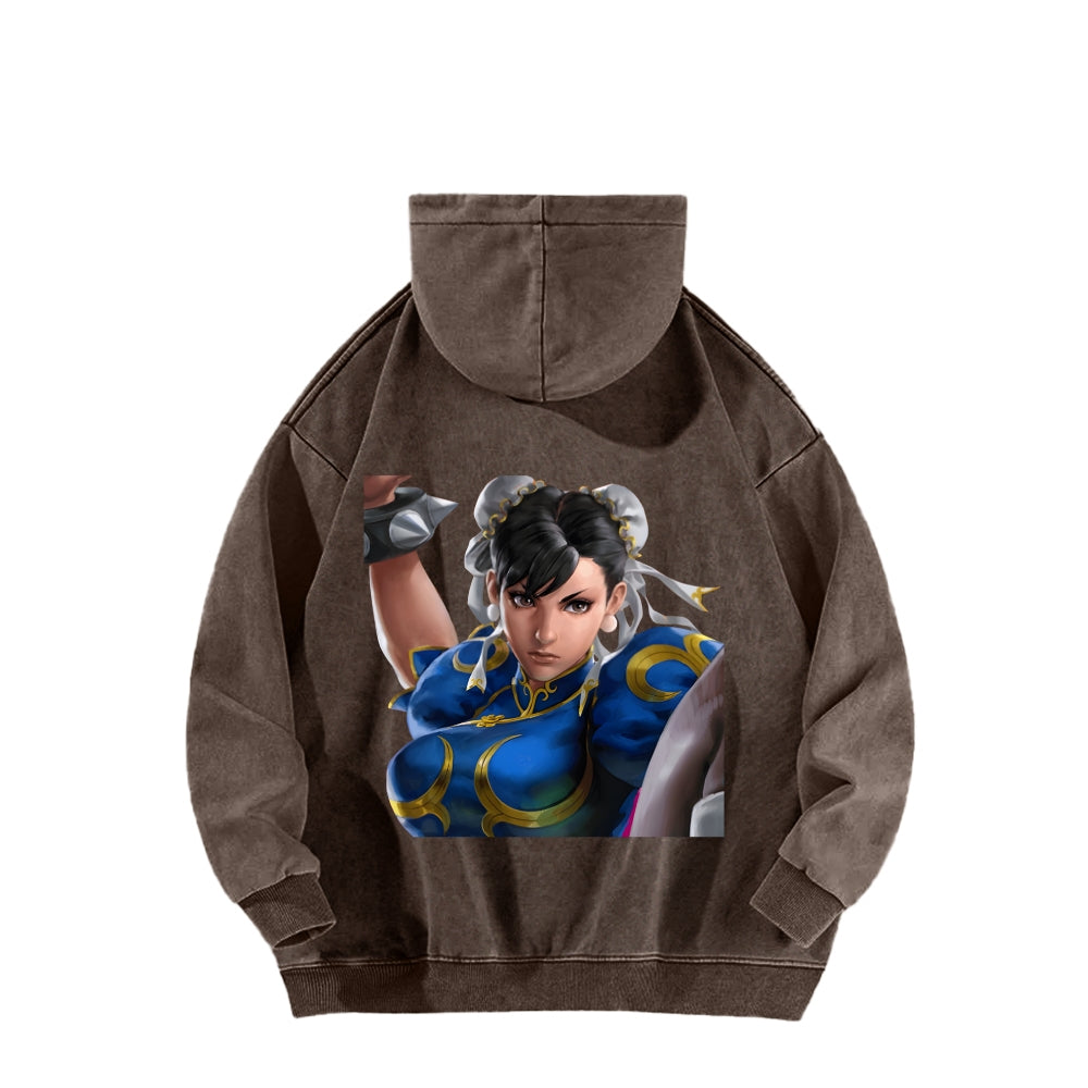 Fatal Fury CHUNLI  Unisex washed sweatshirts 2511016164
