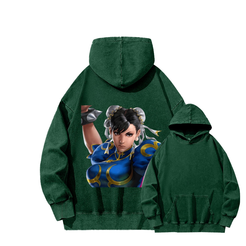 Fatal Fury CHUNLI  Unisex washed sweatshirts 2511016164