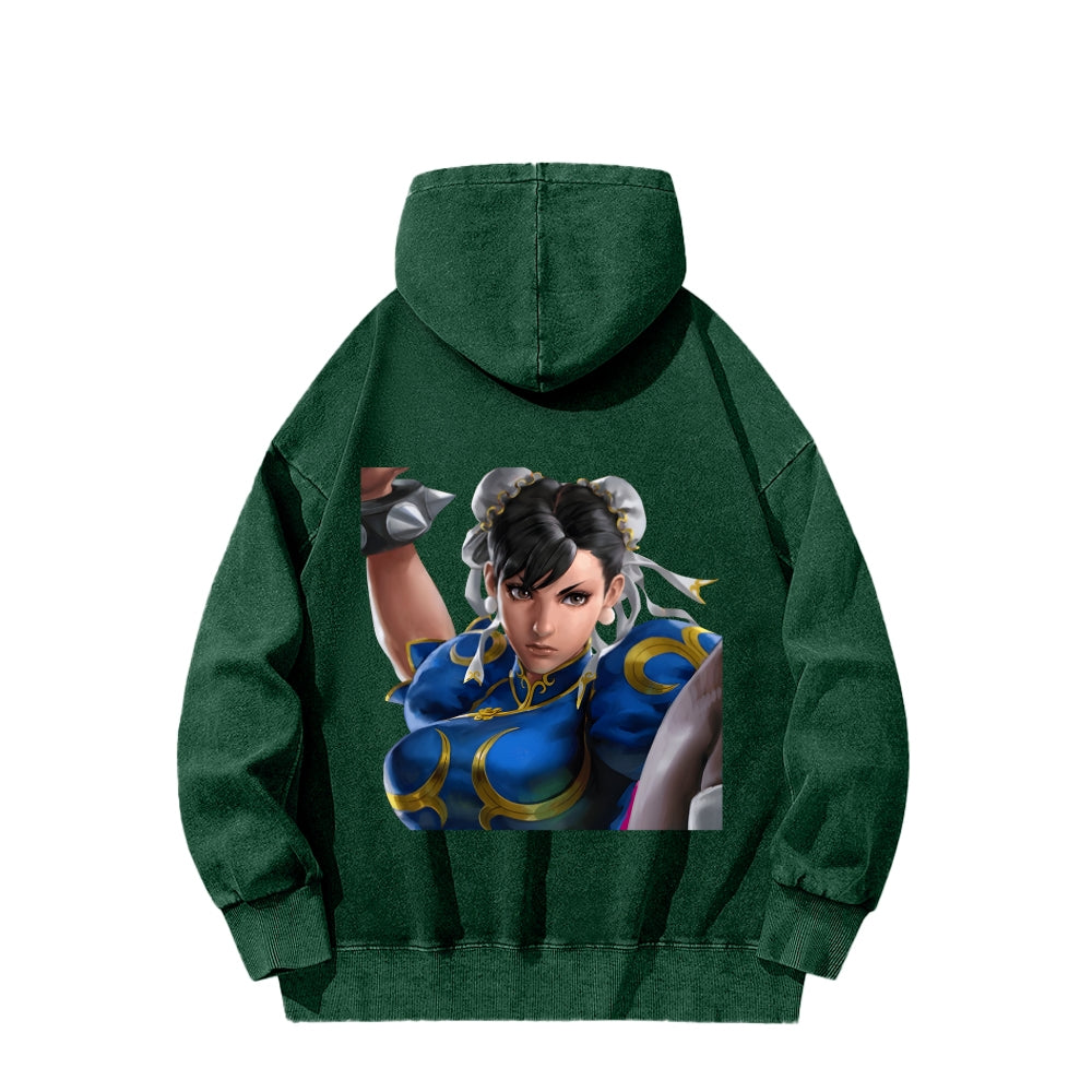 Fatal Fury CHUNLI  Unisex washed sweatshirts 2511016164