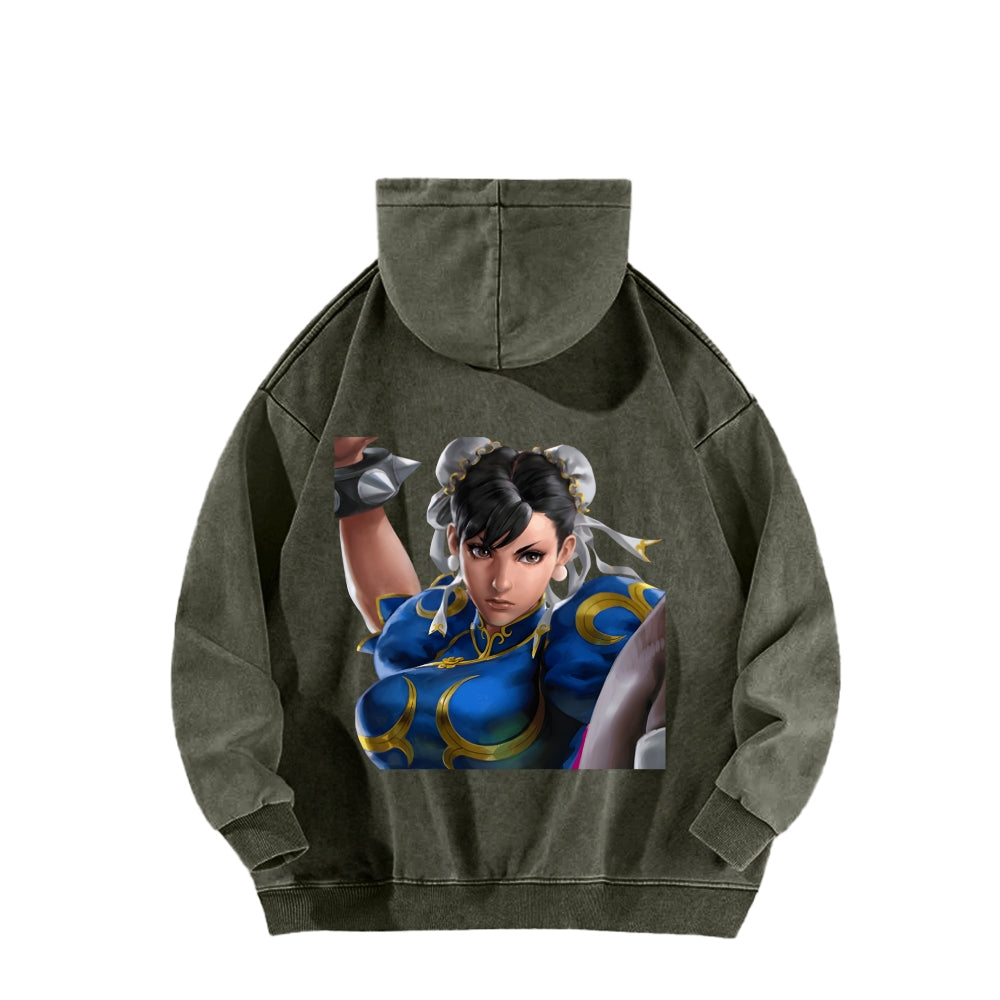 Fatal Fury CHUNLI  Unisex washed sweatshirts 2511016164