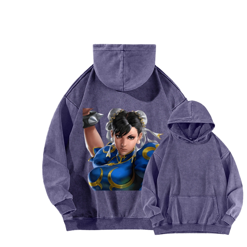 Fatal Fury CHUNLI  Unisex washed sweatshirts 2511016164