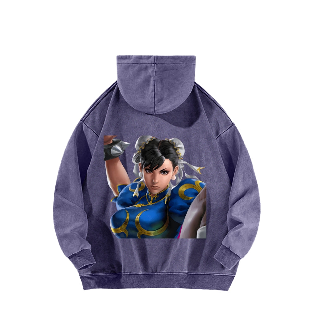 Fatal Fury CHUNLI  Unisex washed sweatshirts 2511016164