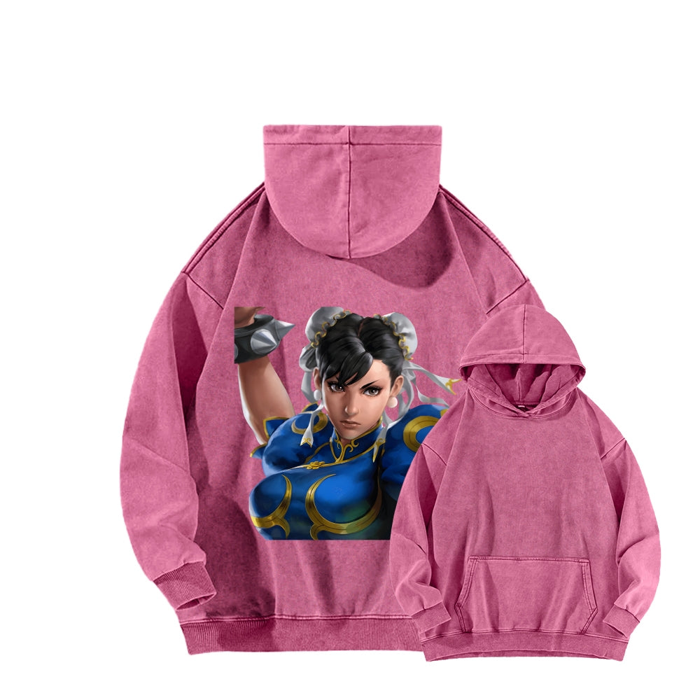Fatal Fury CHUNLI  Unisex washed sweatshirts 2511016164