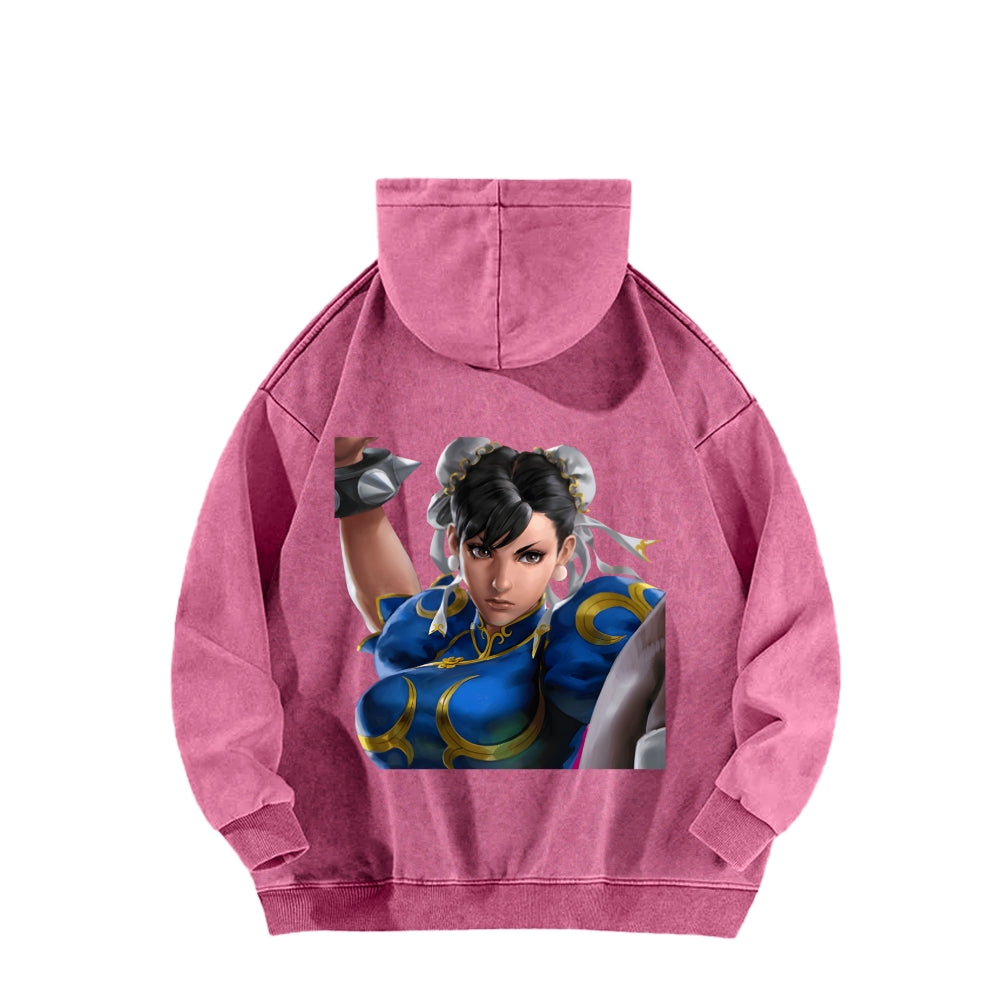 Fatal Fury CHUNLI  Unisex washed sweatshirts 2511016164