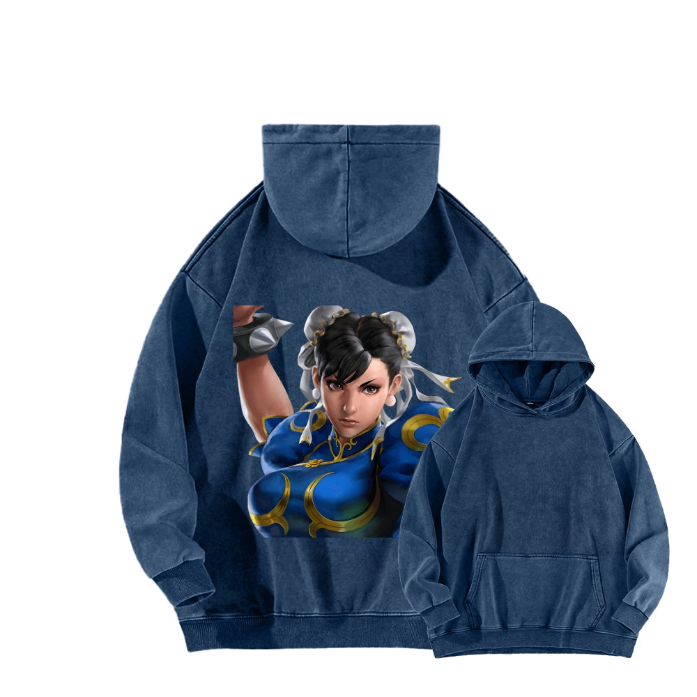 Fatal Fury CHUNLI  Unisex washed sweatshirts 2511016164