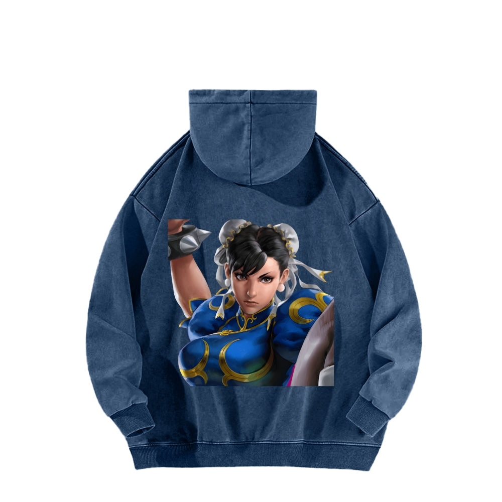 Fatal Fury CHUNLI  Unisex washed sweatshirts 2511016164