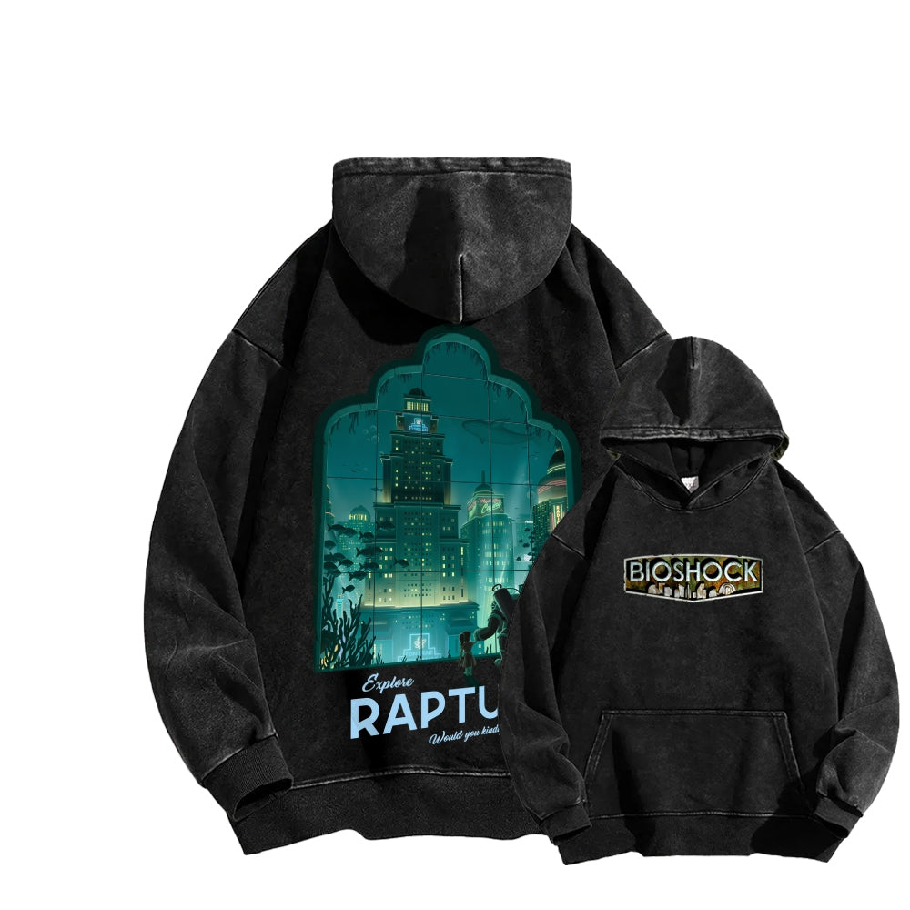 Bioshock Unisex Washed Hoodie 2511017979