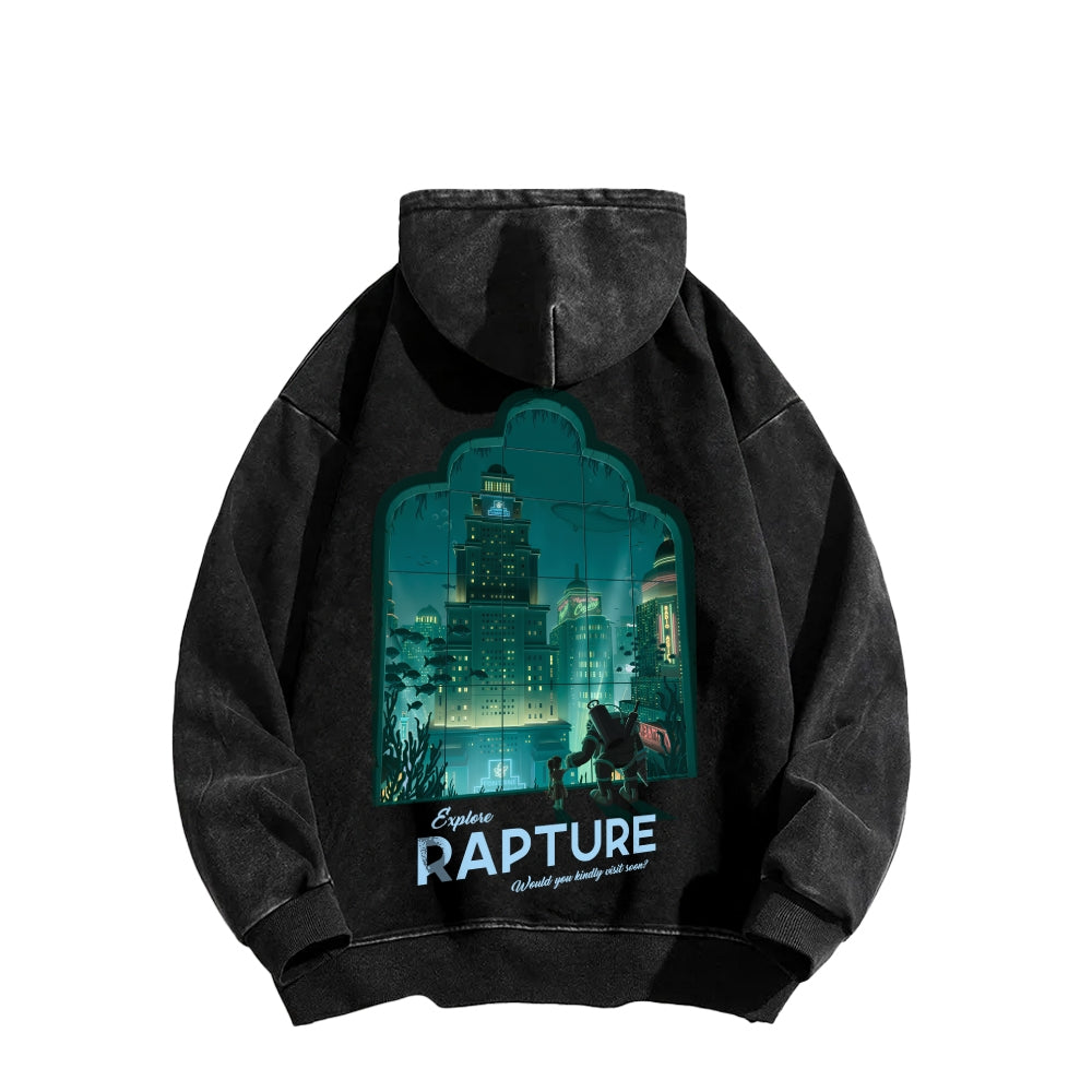 Bioshock Unisex Washed Hoodie 2511017979