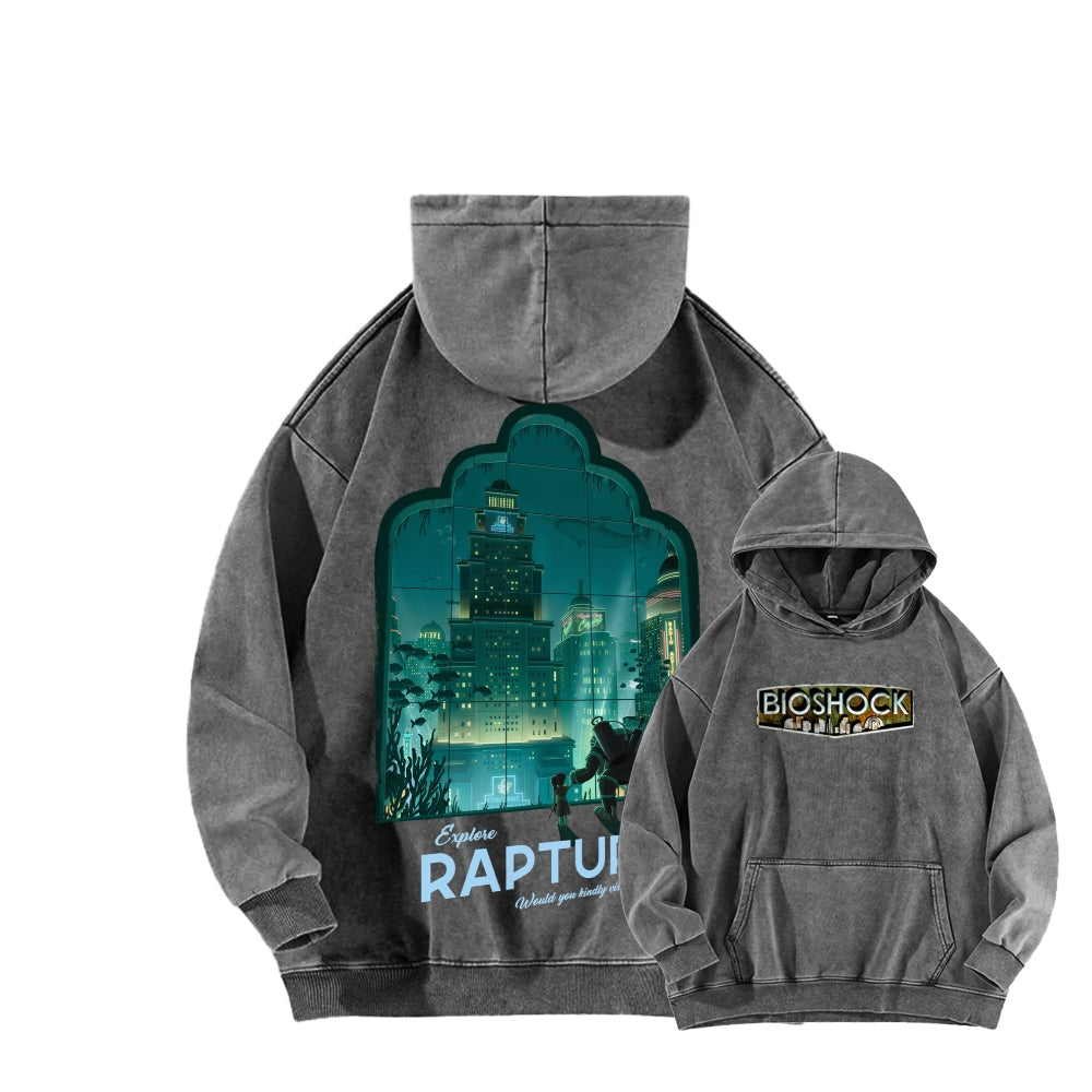 Bioshock Unisex Washed Hoodie 2511017979