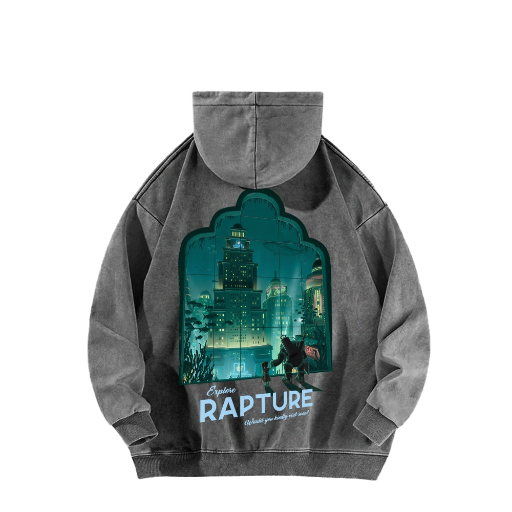 Bioshock Unisex Washed Hoodie 2511017979