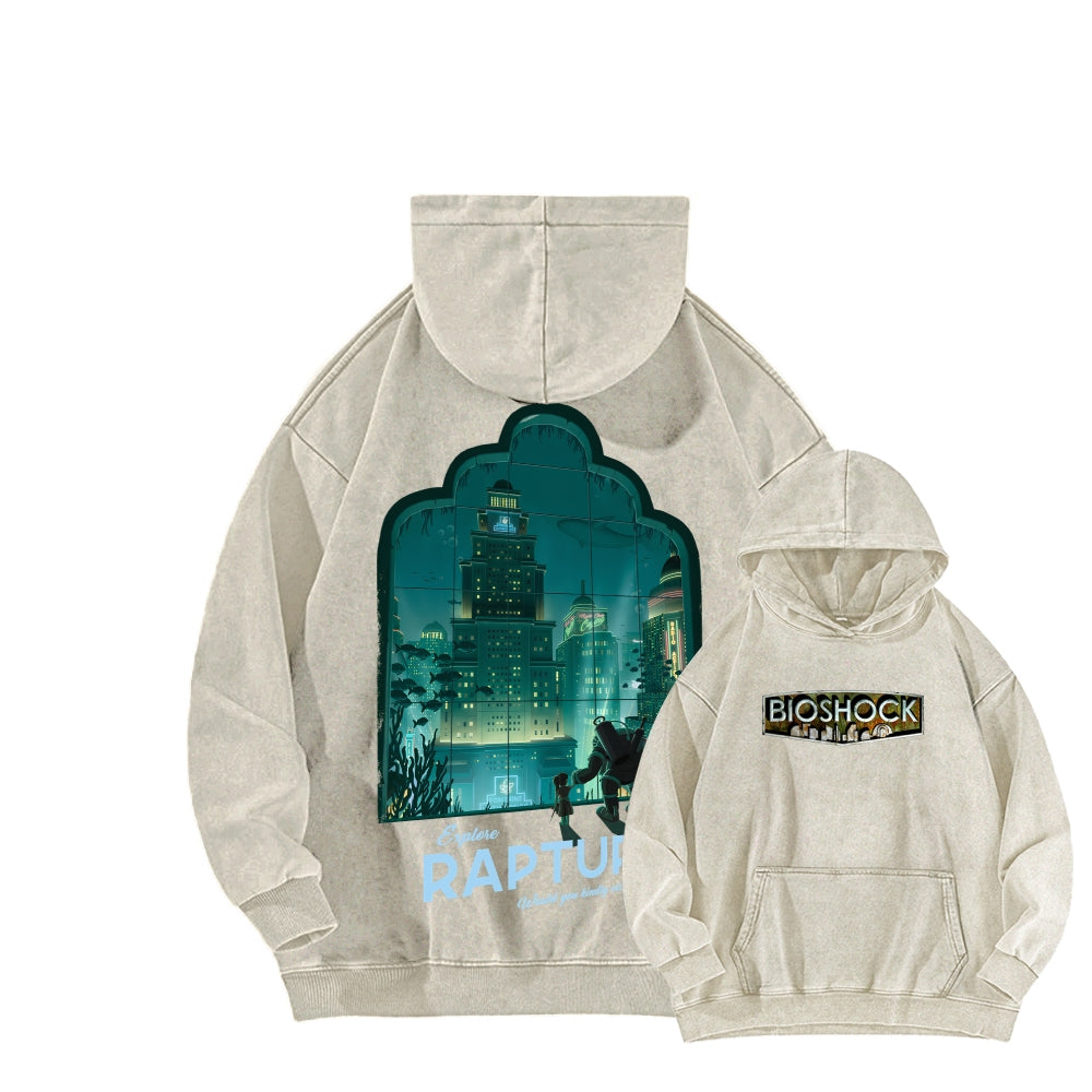 Bioshock Unisex Washed Hoodie 2511017979