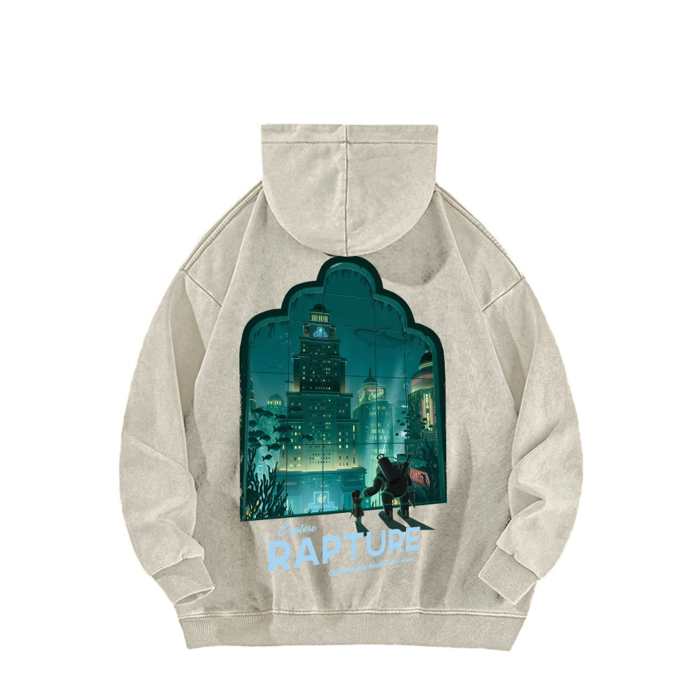 Bioshock Unisex Washed Hoodie 2511017979
