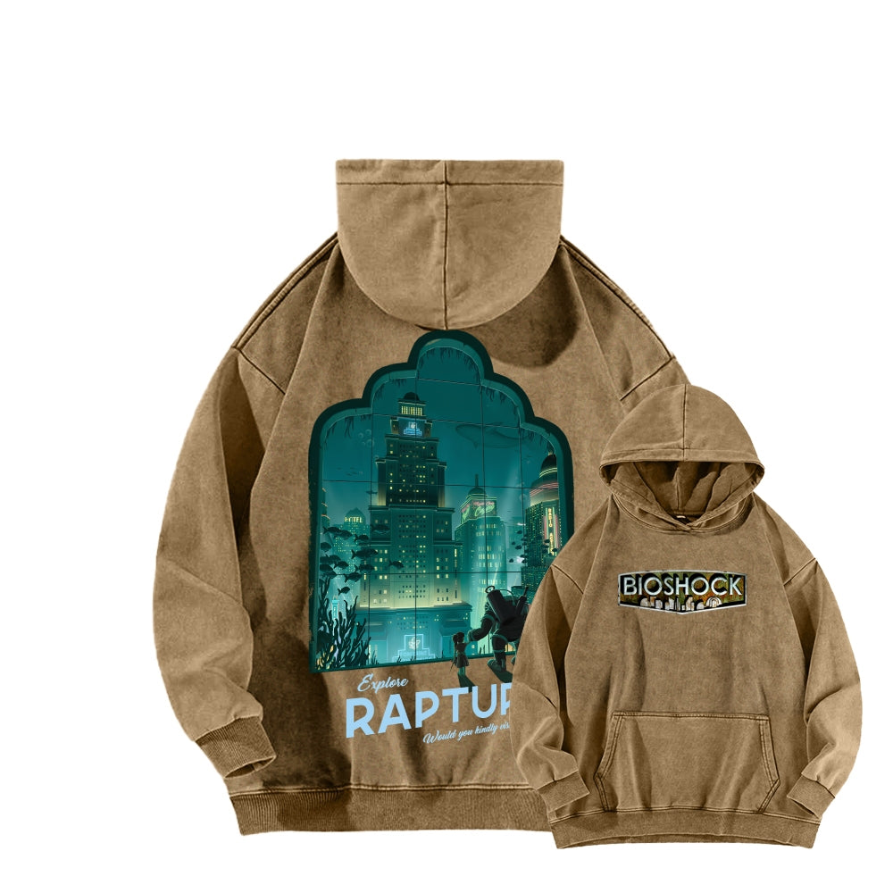 Bioshock Unisex Washed Hoodie 2511017979