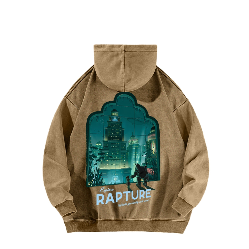 Bioshock Unisex Washed Hoodie 2511017979