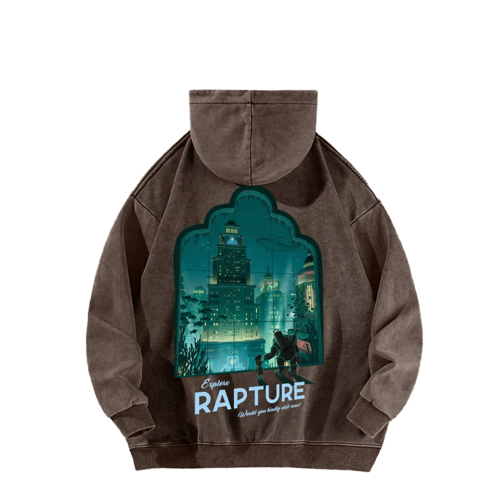 Bioshock Unisex Washed Hoodie 2511017979