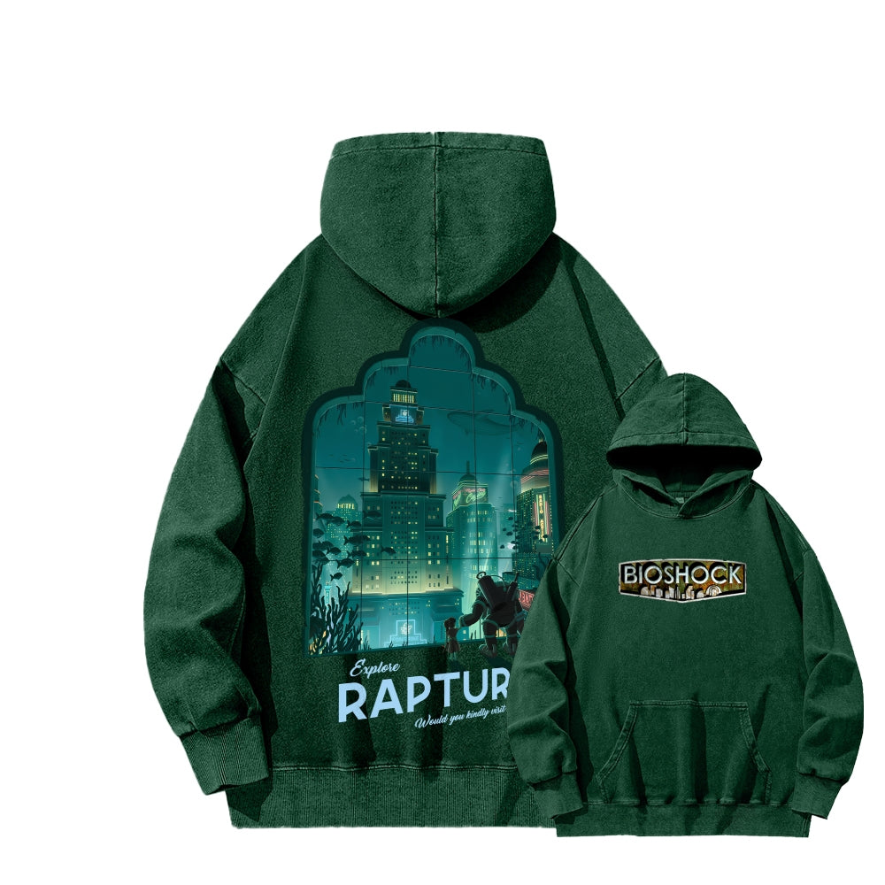 Bioshock Unisex Washed Hoodie 2511017979