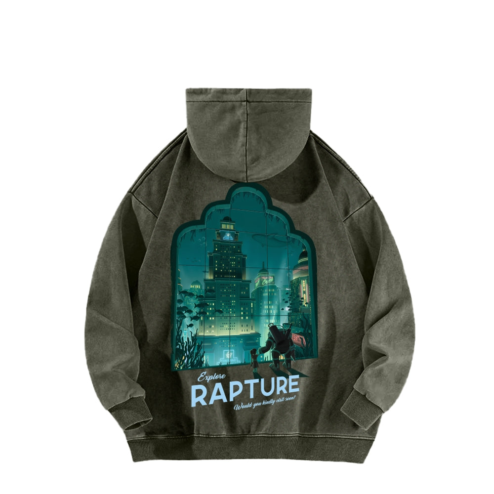 Bioshock Unisex Washed Hoodie 2511017979