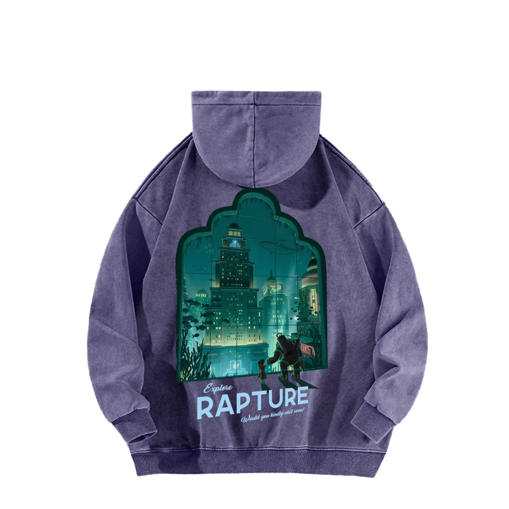 Bioshock Unisex Washed Hoodie 2511017979