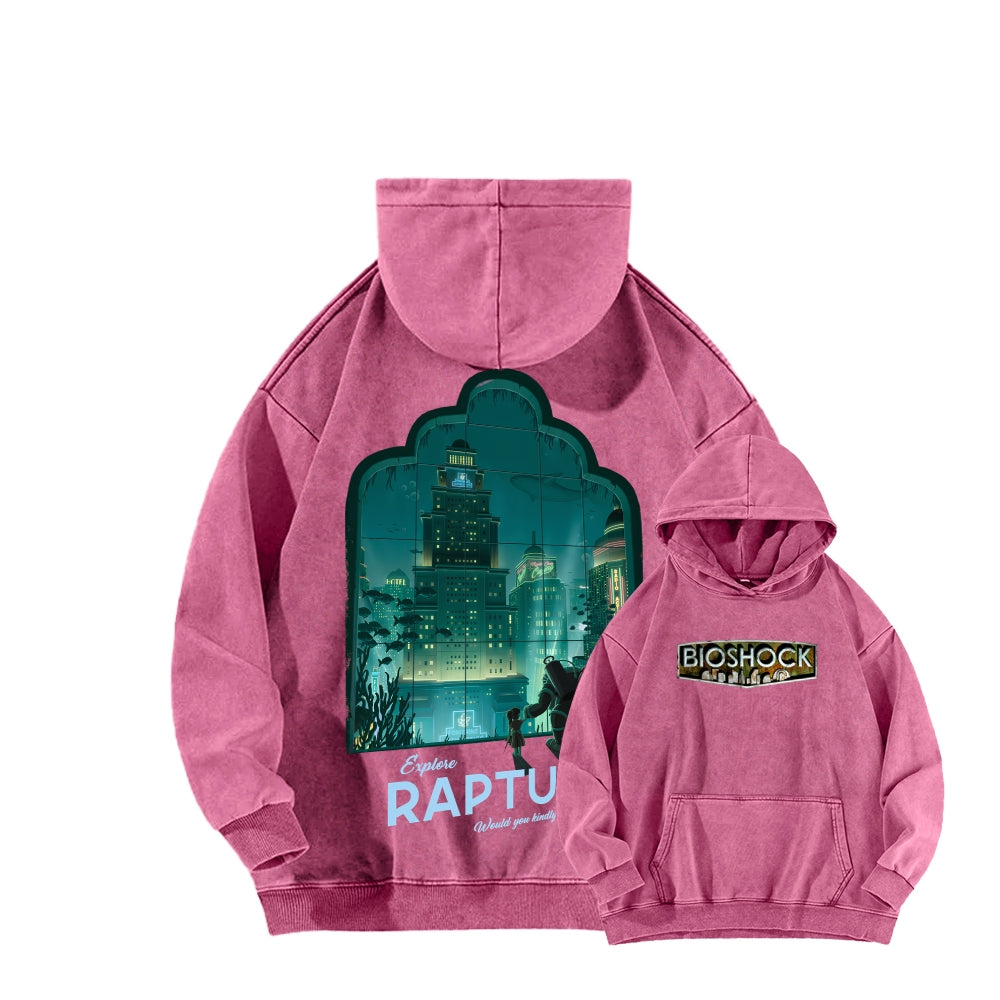 Bioshock Unisex Washed Hoodie 2511017979