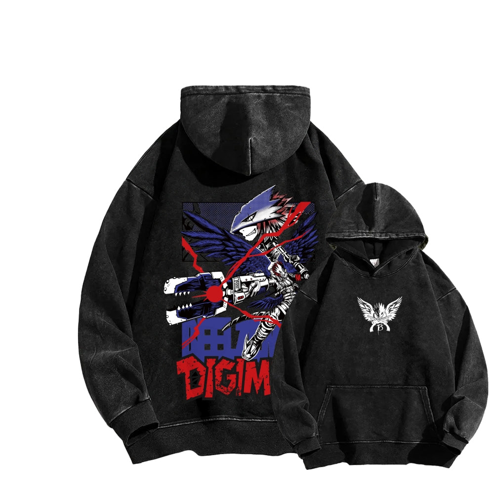 Digimon Unisex Washed Hoodie 2511019192