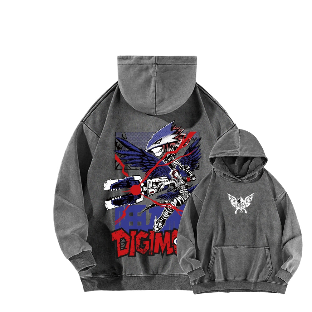 Digimon Unisex Washed Hoodie 2511019192