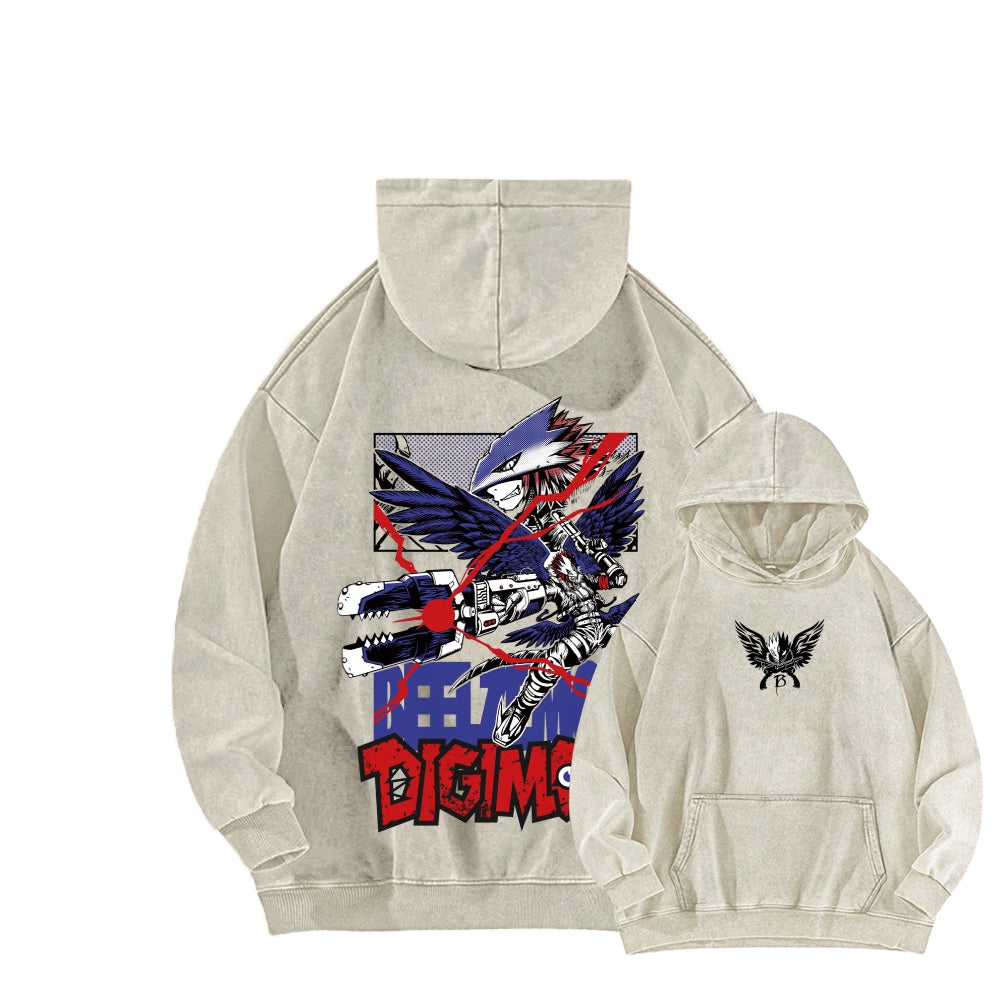 Digimon Unisex Washed Hoodie 2511019192