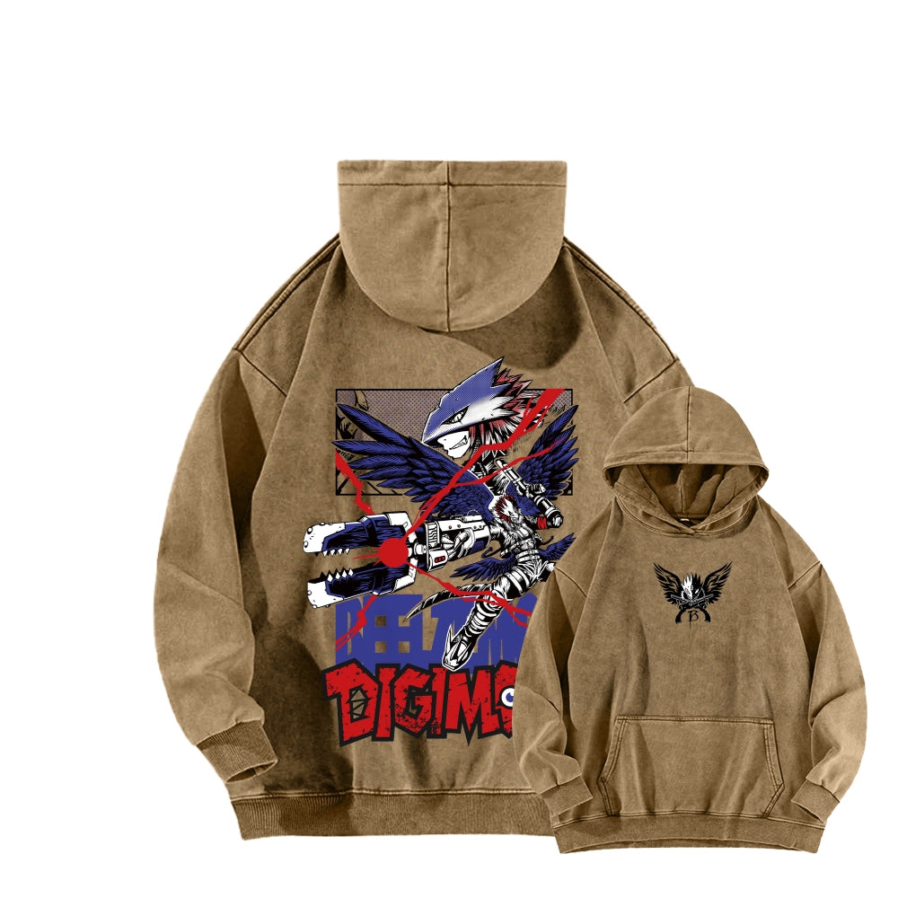 Digimon Unisex Washed Hoodie 2511019192