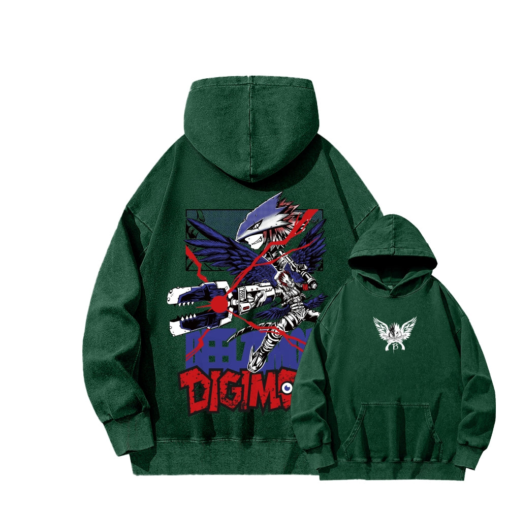 Digimon Unisex Washed Hoodie 2511019192
