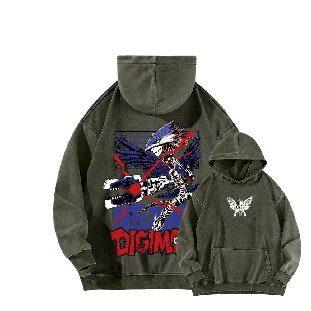 Digimon Unisex Washed Hoodie 2511019192