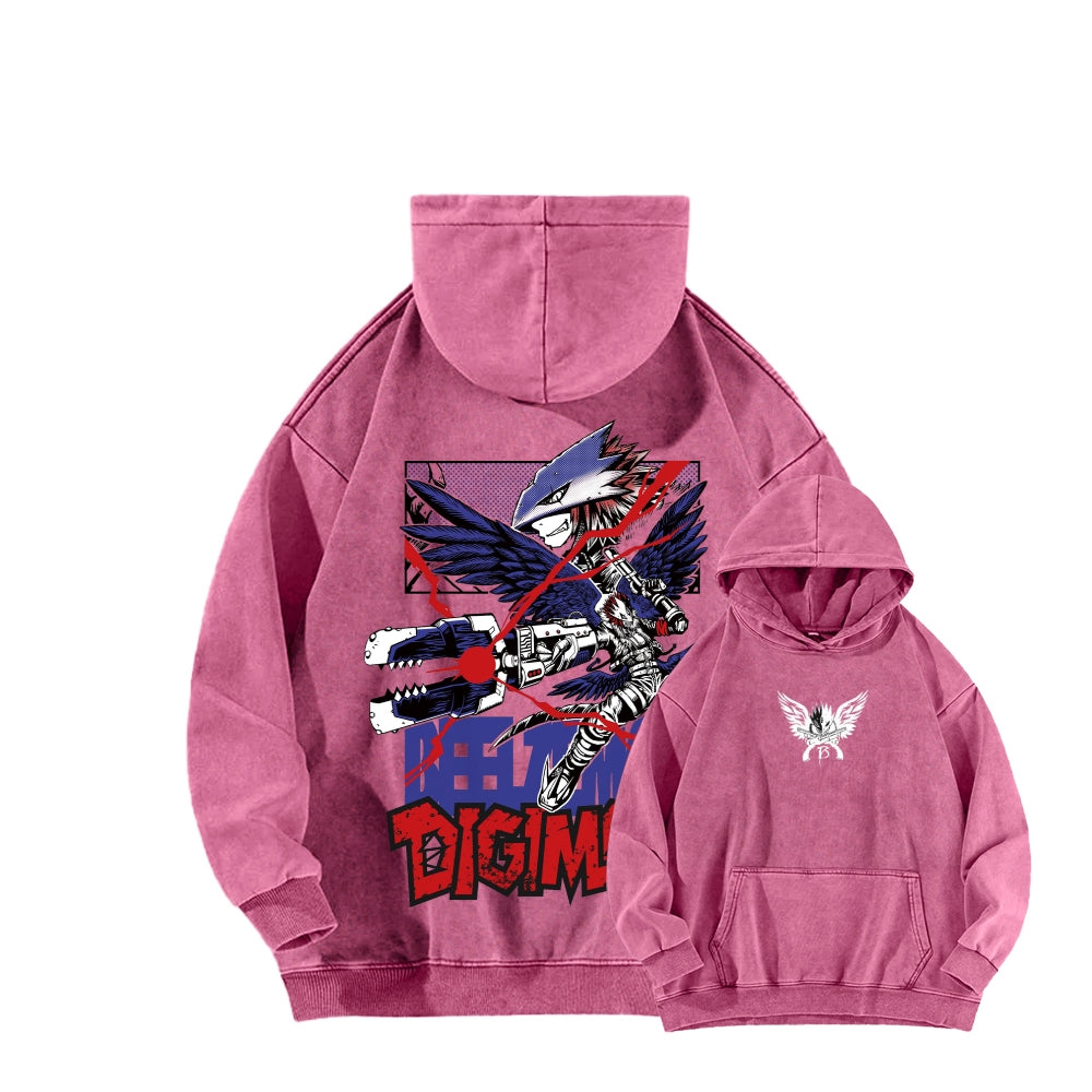 Digimon Unisex Washed Hoodie 2511019192