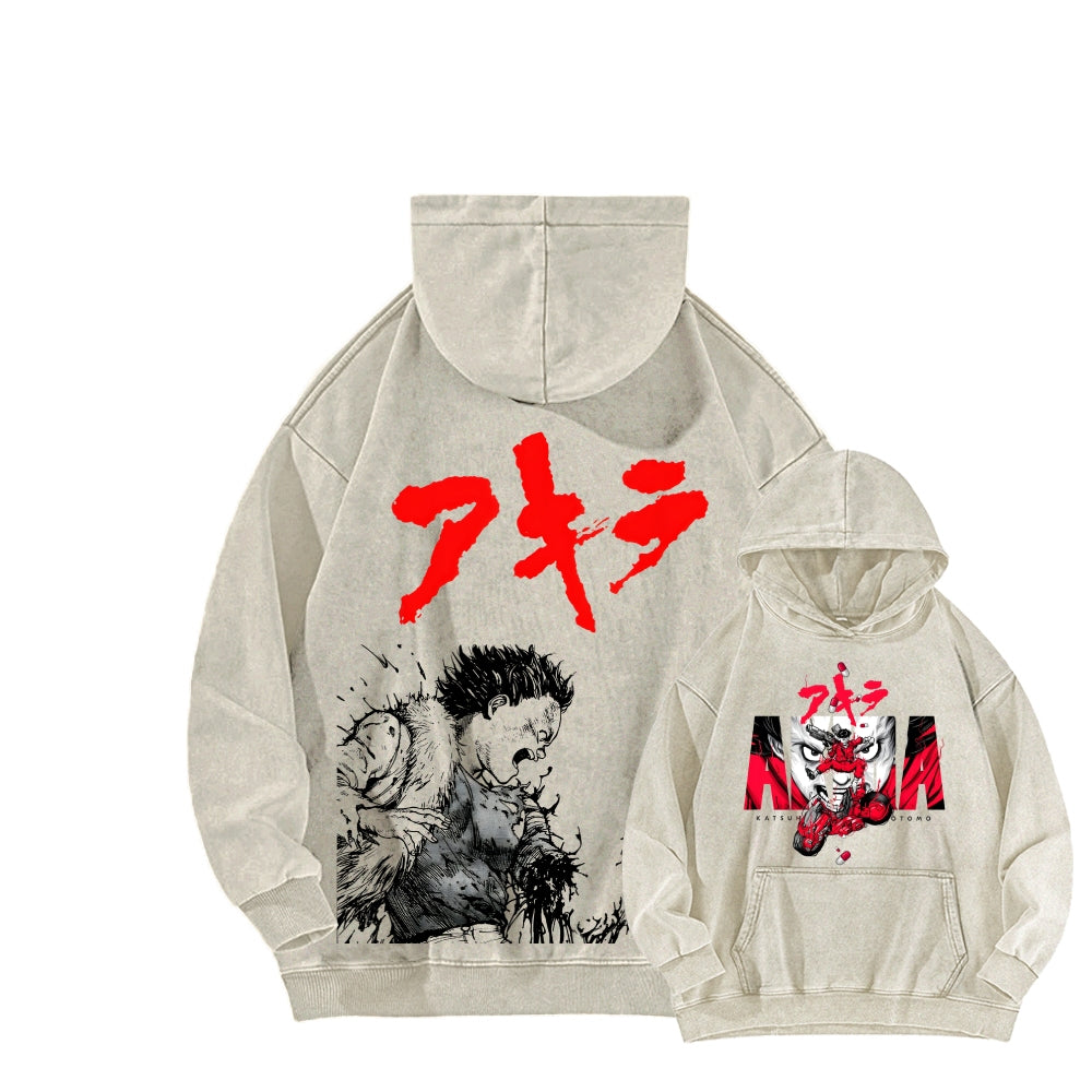 Akira Unisex Washed Hoodie 2511022981