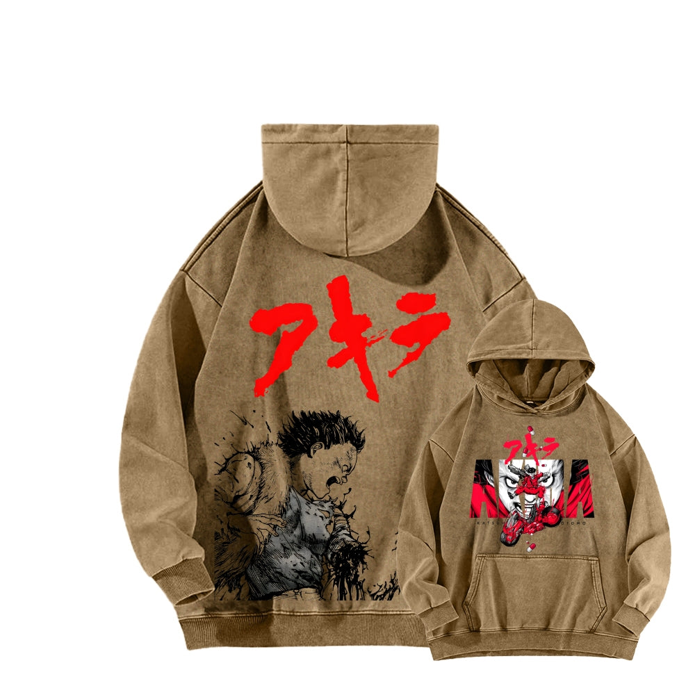 Akira Unisex Washed Hoodie 2511022981