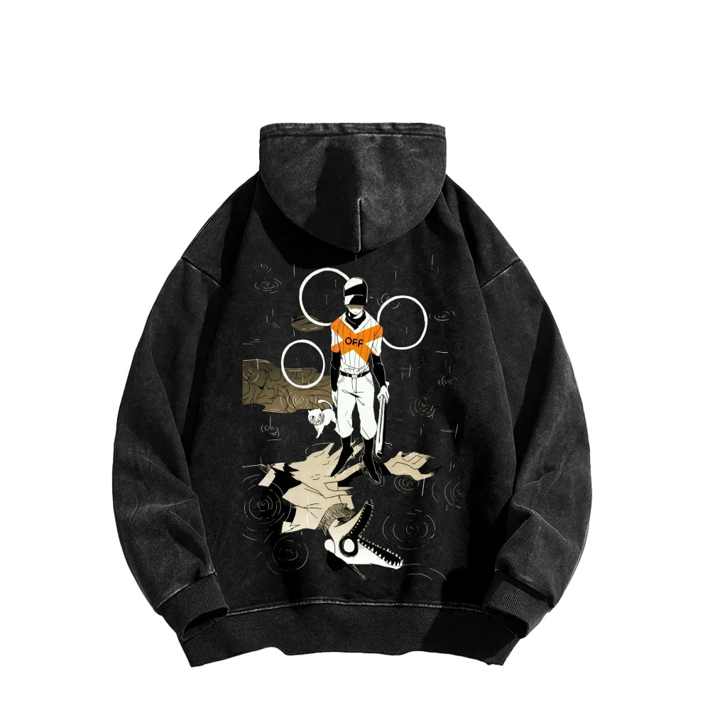 OFF Unisex Washed Hoodie 2512000424