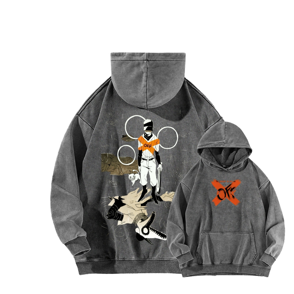 OFF Unisex Washed Hoodie 2512000424